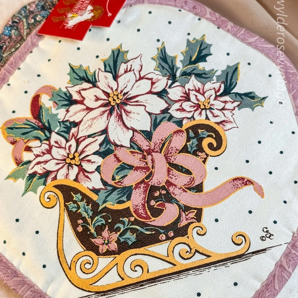 Pink and Green‎ Holiday Pot Holders